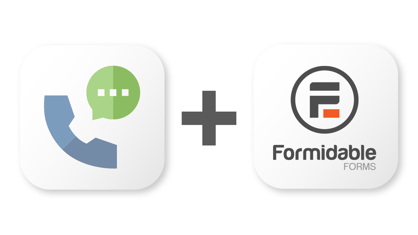 Proline crm's logo plus formidable forms' logo, showing that you can integrate them with zapier.