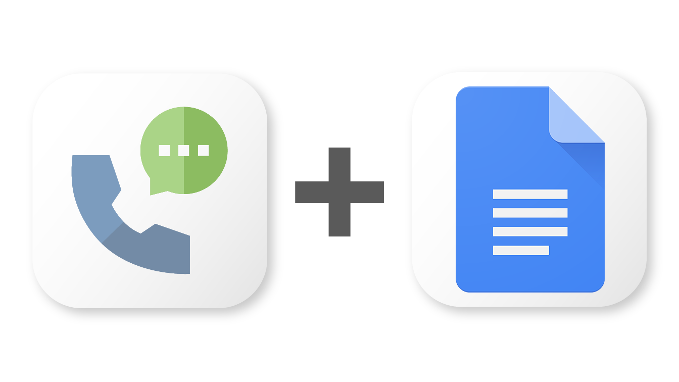 Proline crm's logo plus google docs' logo, showing that you can integrate them with zapier.