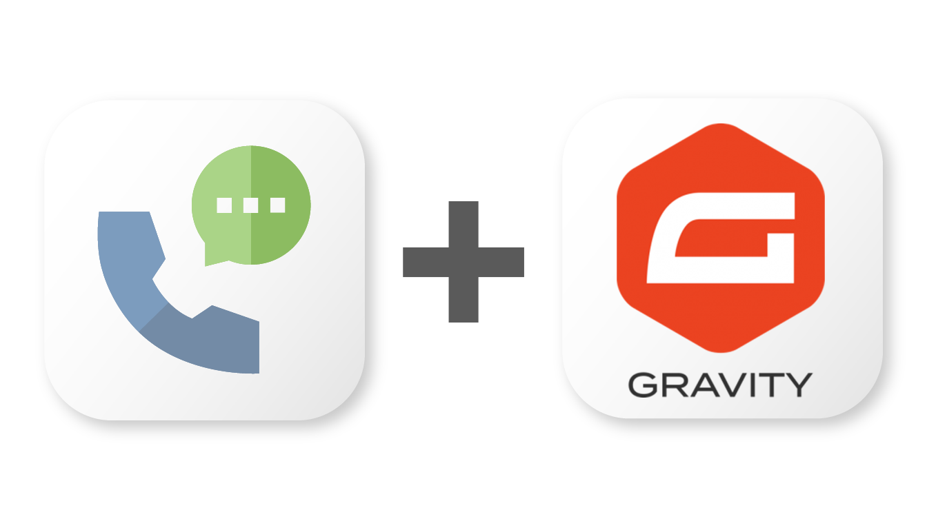 Proline crm's logo plus gravity forms' logo, showing that you can integrate them with zapier.