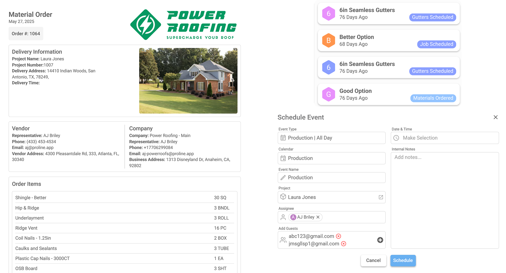 Group 252 roofing followup