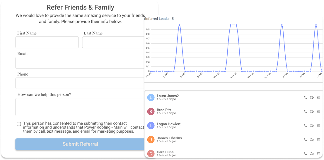 Referrals 1 roofing followup