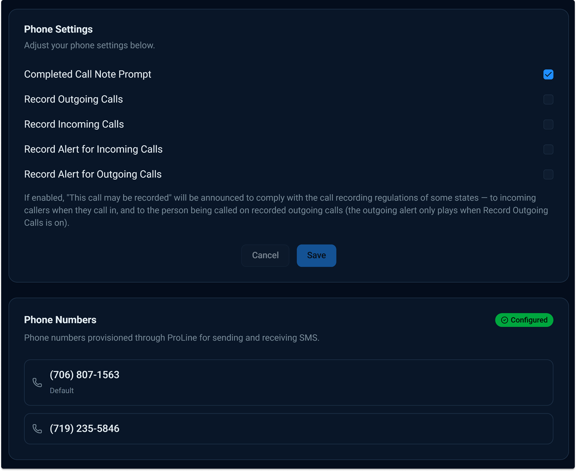 New. Proline. App settings company phonehigh res 1 roofing followup